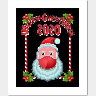 Merry Christmask 2020 Santa Mask Pandemic Christmas Posters and Art